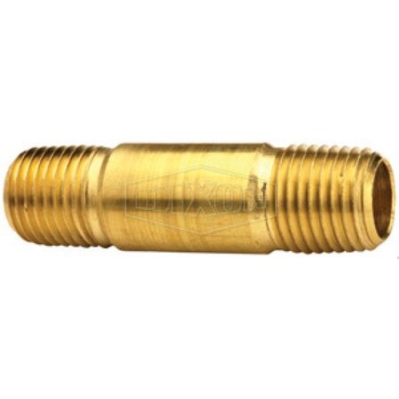 Dixon Long Pipe Nipple, 1 in Nominal, 4 in L, Brass, MNPT End Style TN100X4B